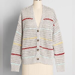 ModCloth Times Around the Campfire Crochet Cardigan Size 1X